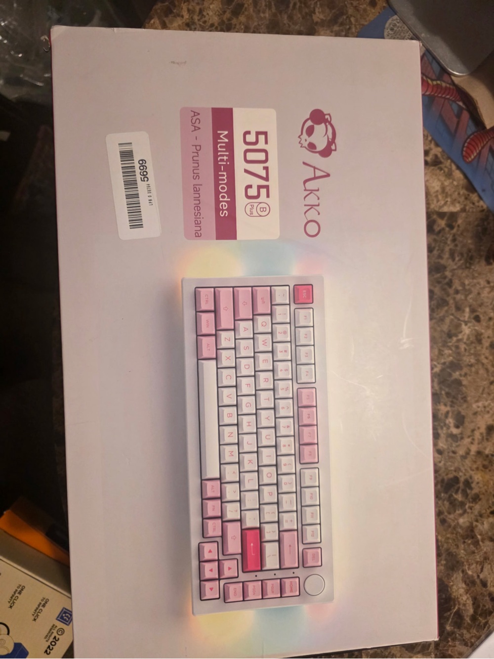 5075B Plus Pink & White Compact Mechanical Keyboard